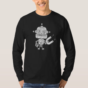 T-shirt Robot rétro-détendu foncé intelligent artificiel