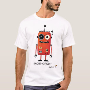 T-shirt Robot Rouge COURT-CIRCUIT - De Conception Amus