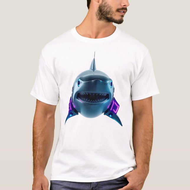 T-shirt Robotique Shark Face Art Tee (Devant)