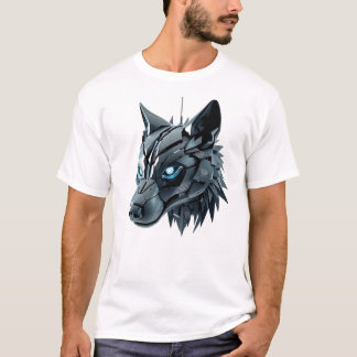 T-shirt Robotique Wolf Face Art