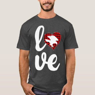 T-shirt Roc Oiseau Amant Drôle Buffalo Plaid Amour Roc Val