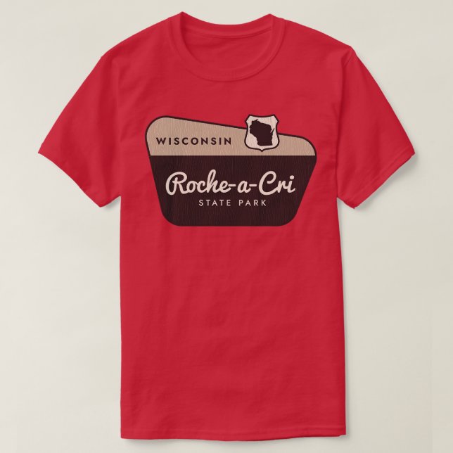T-shirt Roche a Cri State Park Affiche de bienvenue Wiscon (Design devant)