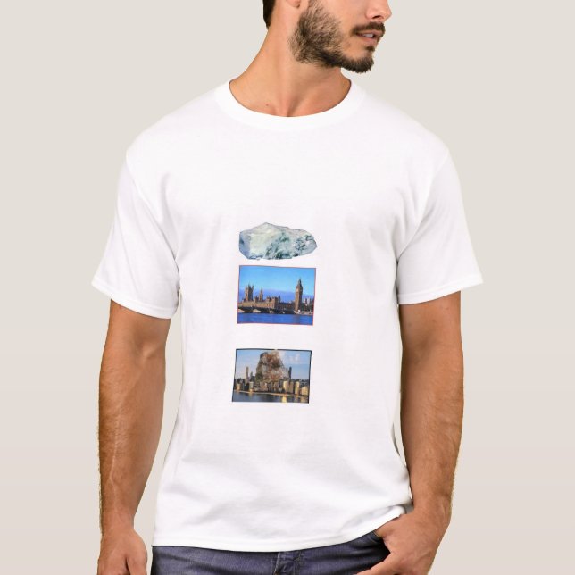 T-shirt Roche au-dessus de Londres, roche sur Chicago (Devant)