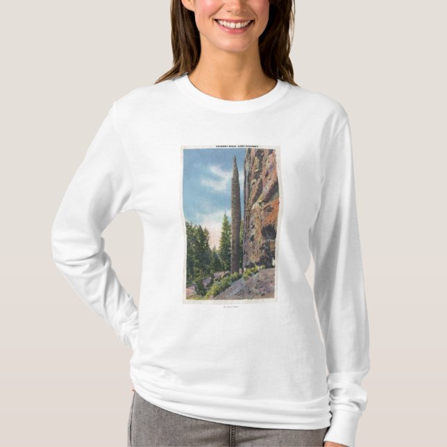 T-shirt Roche de cheminée sur la route de Cody, vue du (Devant)