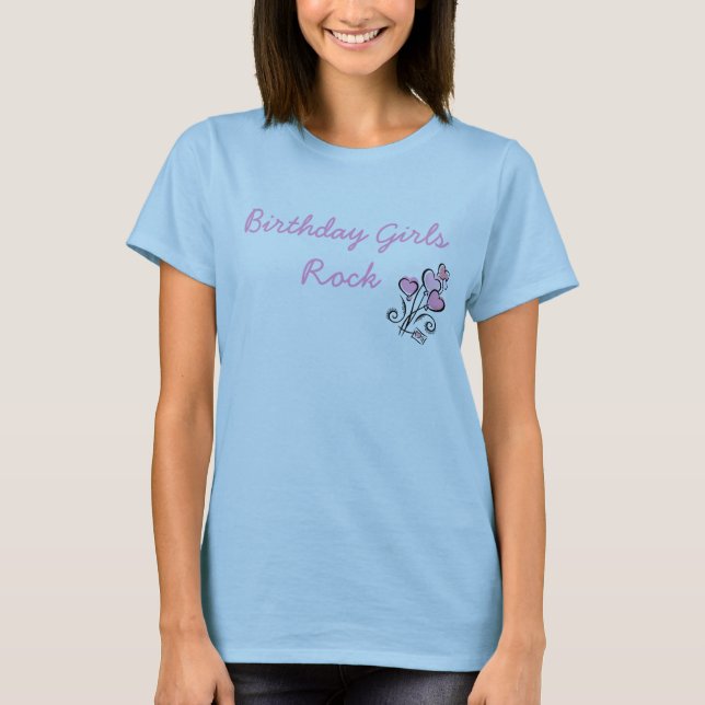 T-shirt Roche de filles d'anniversaire (Devant)