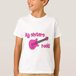 T-shirt Roche de grandes soeurs ! avec la guitare rose