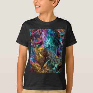 T-shirt Roche en cristal luisante d'huile d'arc-en-ciel