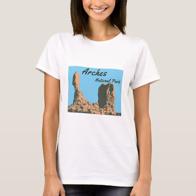 T-shirt Roche équilibrée en Arches National Park - Utah, U (Devant)