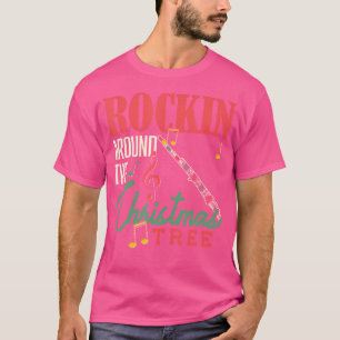 T-shirt Rocher Autour De La Flûte De L'Arbre De Noël