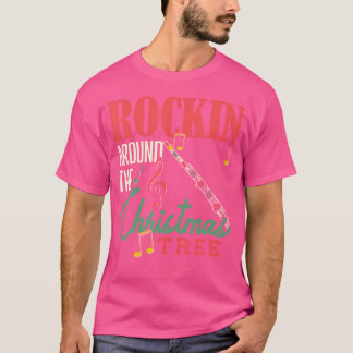 T-shirt Rocher Autour De La Flûte De L'Arbre De Noël