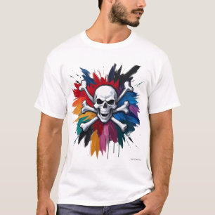 T-shirt Rocher 'n' Roll crâne mural