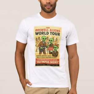 T-shirt Rocher Stars World Tour 1947 Roswell Aliens Retro