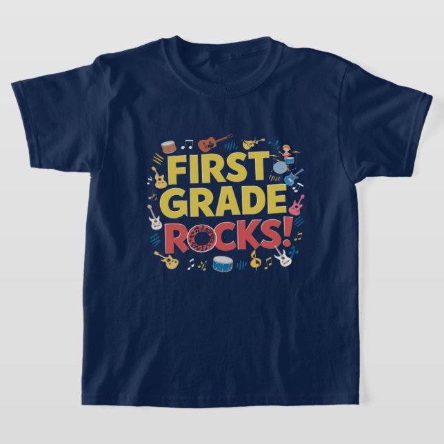 T-shirt rochers d'école primaire (Poser)