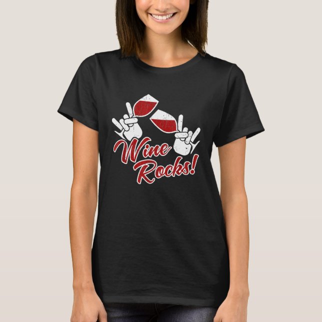 T-shirt Roches à vin Boire Humour (Devant)