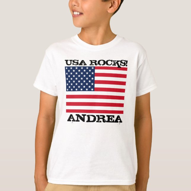 T-shirt Roches de drapeau des Etats-Unis (Devant)