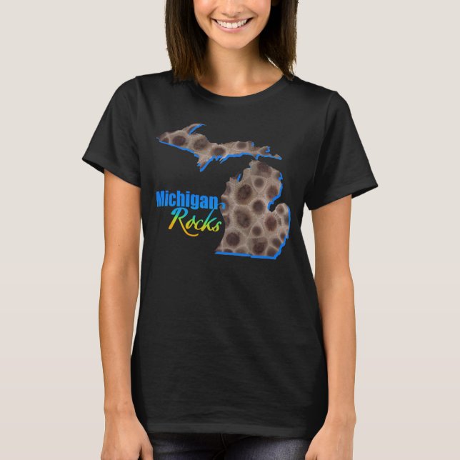 T-shirt Roches du Michigan | motif de pierre Petoskey (Devant)