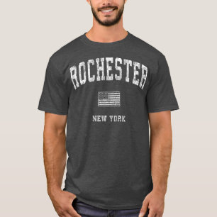T-shirt Rochester New York NY Drapeau Vintage américain Te