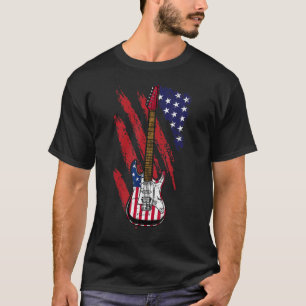 T-shirt Rock And Roll Rock Électronique Drapeau Américai