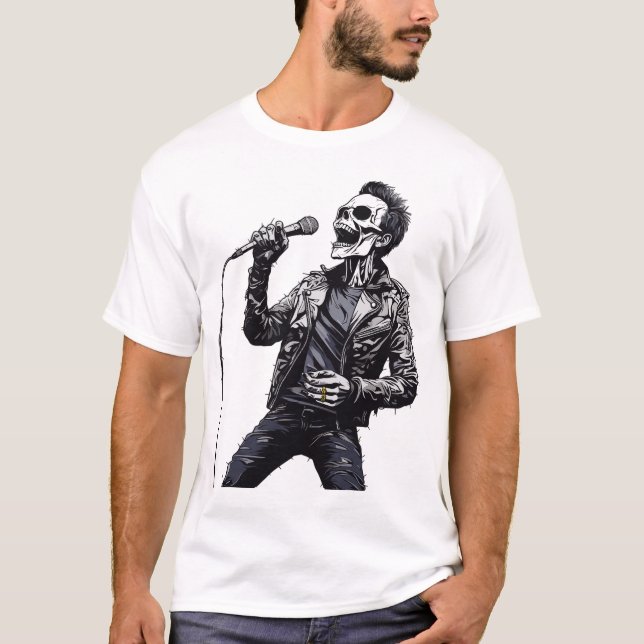 T-shirt Rock and Roll Skeletons Anniversaire (Devant)