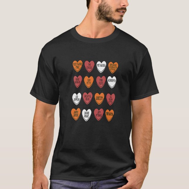 T-shirt Rock Bands Coeurs Candy Valentines Fan Music L (Devant)