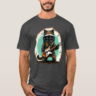 T-shirt Rock Chat Jouer Guitare Funny Guitare Chat (16)