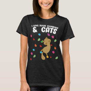 T-shirt Rock Climbing and Cat Love Cute Birthday