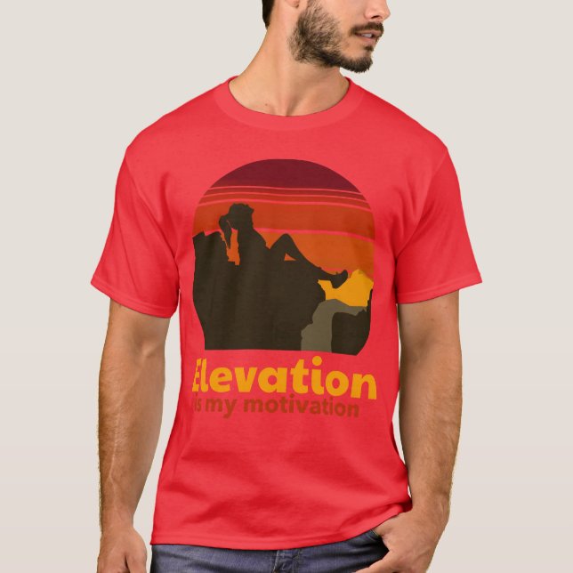 T-shirt Rock Climbing Elevation Motivation retro (Devant)