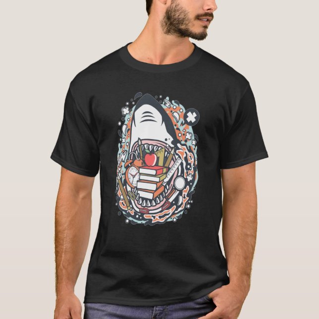 T-shirt Rock Dolphin Une Grande Semaine Pour Un Requin Pou (Devant)