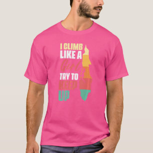 T-shirt Rock Escalade Girl Vintage Bouldering Mountain Ret