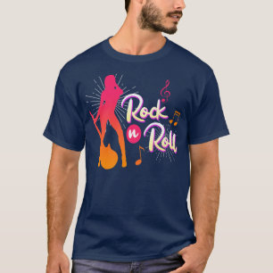T-shirt Rock et Roll Girl Women EGuitar Guitariste Rock mu