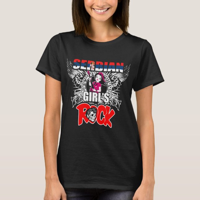 T-shirt Rock féminin serbe (Devant)