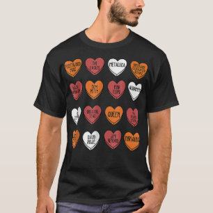 T-shirt Rock groupes coeurs bonbons valentines jour fan mu