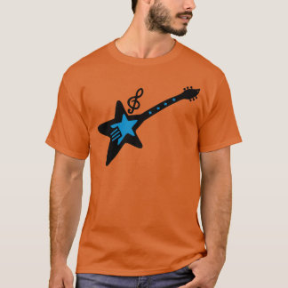 T-shirt Rock guitar with music note funny