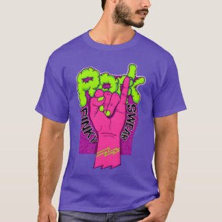 T-shirt Rock hand pink retro