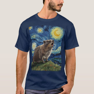 T-shirt Rock Hyrax Awawa Upset Moon Starry Nuit Van Gogh