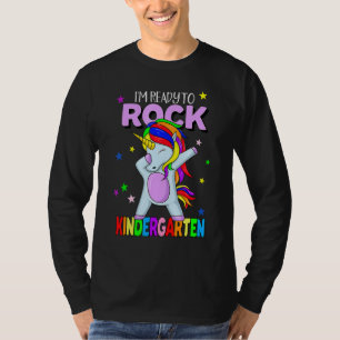 T-shirt Rock Kindergarten Dabbing Unicorn Girls Retour À S