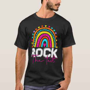 T-shirt Rock Le Jour De Test Enseignant Rainbow Leopard Te