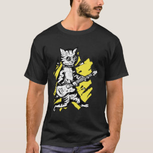 T-shirt Rock Music Chat Cool Avec Lunettes De Soleil Jouer