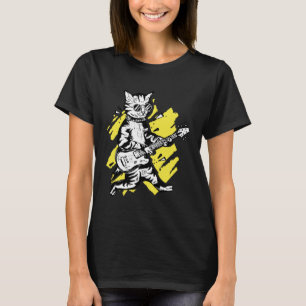 T-shirt Rock Music Chat Cool Avec Lunettes De Soleil Jouer