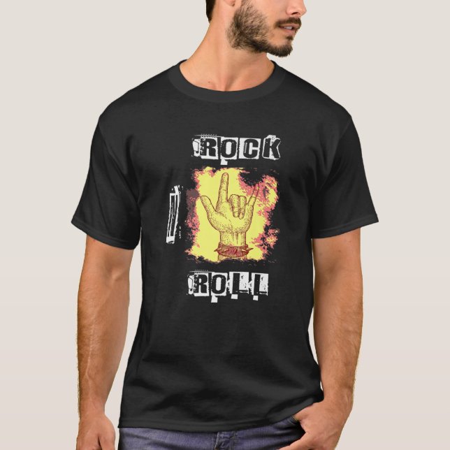 T-shirt Rock N Roll Hardrock Heavymetal musique cadeau (Devant)