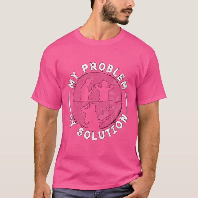 T-shirt Rock N Roll My Problem My Solution Pictogram Mom r (Devant)