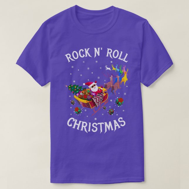 T-SHIRT ROCK N ROLL NOËL NOIR  (Design devant)