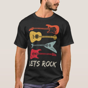 T-shirt Rock N Rouleau Guitare Rétro Cadeaux Hommes Femmes