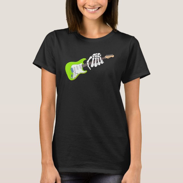 T-shirt Rock On Guitar Neck - With A Sweet Rock & Roll Ske (Devant)