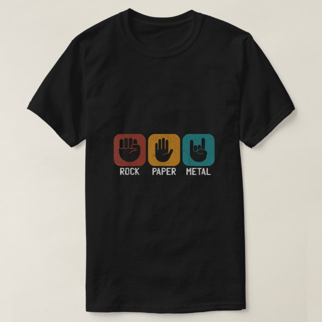 T-shirt Rock Paper Metal Heavy Metal Music (Design devant)