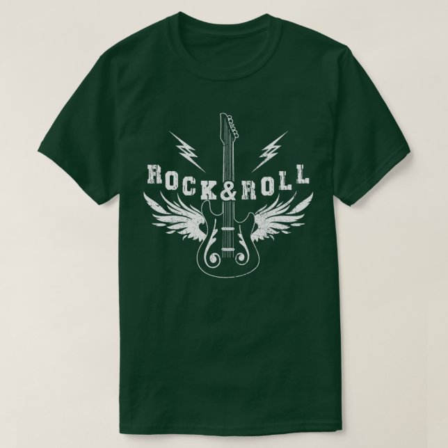 T-shirt Rock Roll Guitar Wings Musique Pour Guitariste Ele (Design devant)