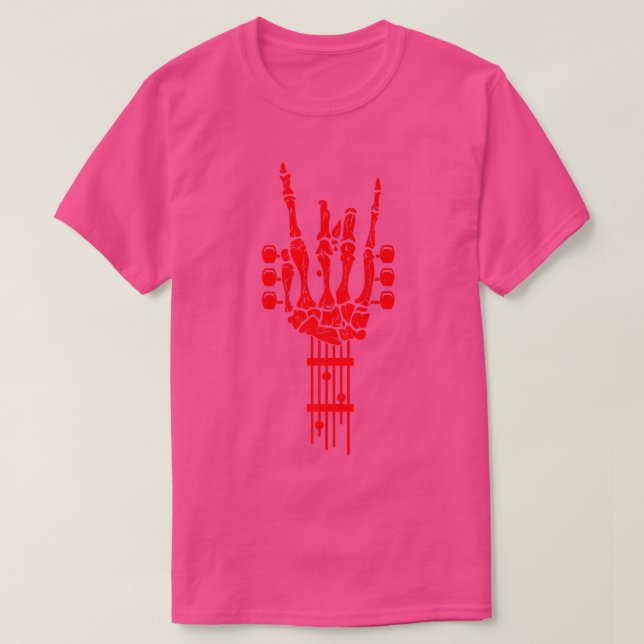 T-shirt Rock & Roll Skeleton Guitare Musique Lover  (Design devant)