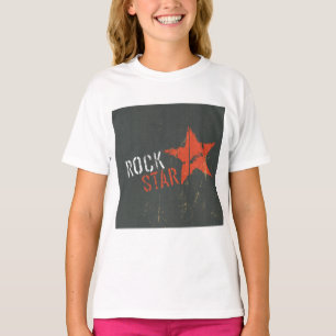 T-shirt Rock Star Étoile Rouge en détresse Grunge