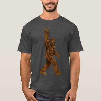 T-shirt Rock Sur Bigfoot Sasquatch Aime Rock Et Roll Sung