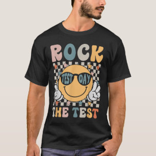 T-shirt Rock The Test Day Retro Smile Face Teacher